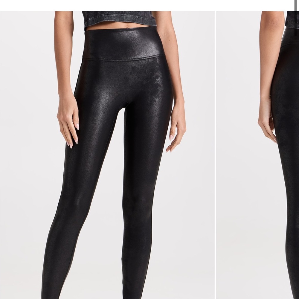 Black leather spanx size small leggings